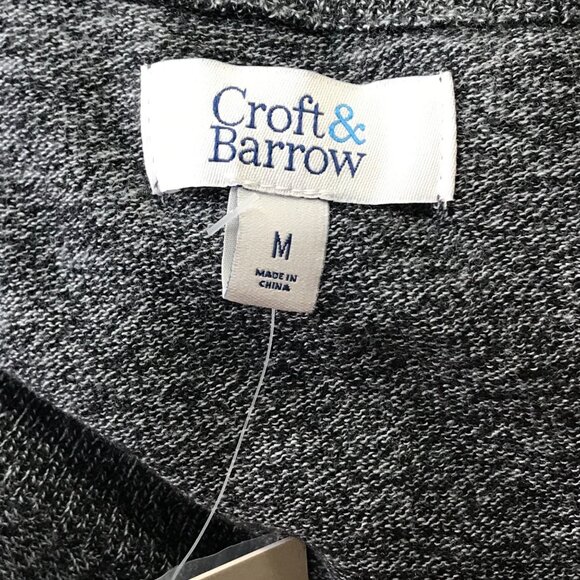 Croft & Barrow Easy Care Sweater Black Marled Long Sleeve V-Neck Mens Medium NEW - Picture 4 of 10